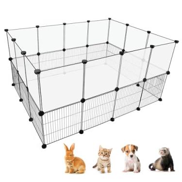 Imagem de Lonepetu Cercadinho Para Coelhos Interno, Cercadinho Para Animais De Estimação Pequenos, Faça Você Mesmo, Fio De Metal Portátil Interno E Externo/Cerca Transparente Para Animais De Estimação Cerca De