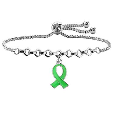 Imagem de FAADBUK Pulseira de conscientização sobre doenças renais presente de guerreiro renal presente de guerreiro renal presente de lutador de doenças renais presente CKD (pulseira fita verde), One Size,