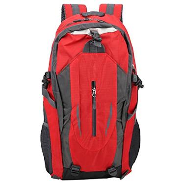 Imagem de Mochila de Viagem, 6 Cores 40L Grande Capacidade Mochila de Nylon à Prova D'água Bolsa de Ombro Bolsa de Escalada para Caminhadas para Esportes Ao Ar (Vermelho)