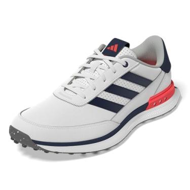 Imagem de adidas Tênis masculino S2G 24 de couro sem pontas, Calçado branco/azul marinho universitário/vermelho lúcido, 47