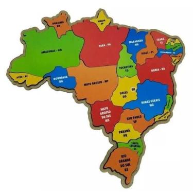 Imagem de Mapa Brasil Educativo Quebra Cabeça Pedagógico Medio 38X37Cm - Indústr