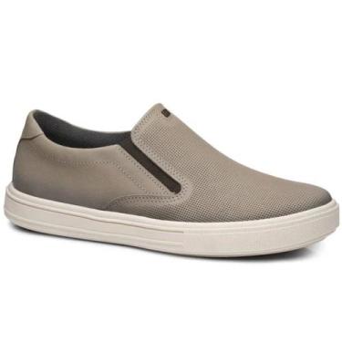 Imagem de Tênis casual pegada masculino em couro 111504, Jeans areia, 41