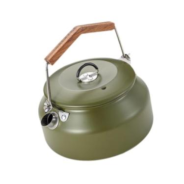 Imagem de menolana Camping Kettle Picnic Tule Bunende de panela de água de água para ferver água sobre fogo, Verde