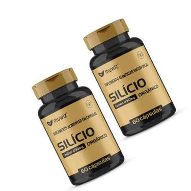 Imagem de Silício Organico  60 Cápsulas 490mg Muwiz kit 2 Frascos total 120 cáps