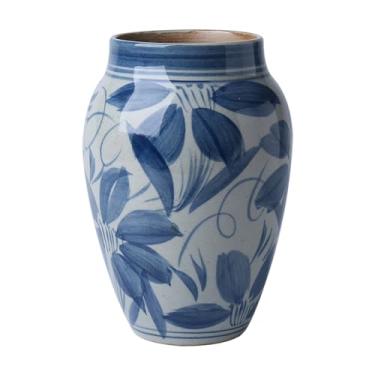 Imagem de Vaso Vaso de porcelana retrô azul e branco para cultivo de água flor arranjo de flores vaso pequeno para decoração de casa Vaso de flores
