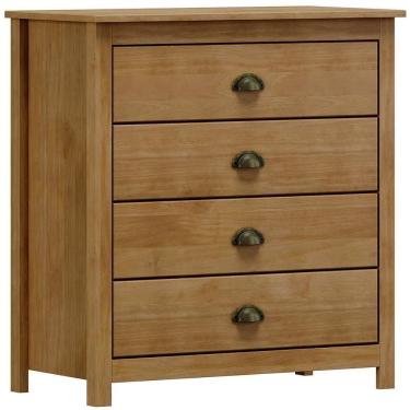Imagem de Comoda 4 Gavetas Madeira Maciça 80 Cm 9101 Freijo Milani Store