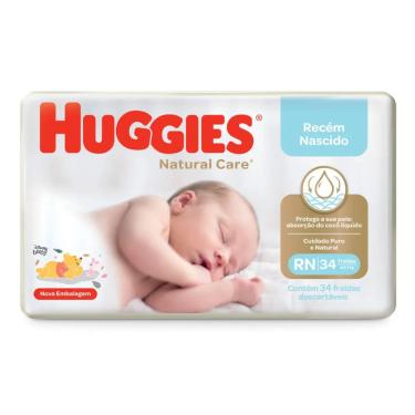 Imagem de Fralda Descartável Huggies Natural Care RN 34 Unidades