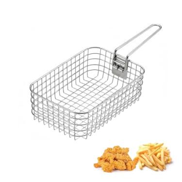 Imagem de Cesta de fritadeira de aço inoxidável Campingmoon com alça para acampamento e lancheira de lata