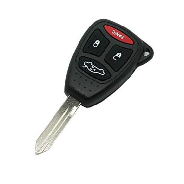 Imagem de Capa de chave de reposição SEGADEN compatível com DODGE JEEP CHRYSLER MITSUBISHI sem chave entrada controle remoto Fob 3 botões + Panic 4 BTN PG751D