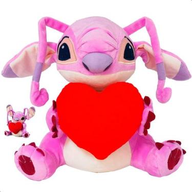 Imagem de Pelúcia Stitch Angel Coração Interativo Luz e Sons Multikids BR1514