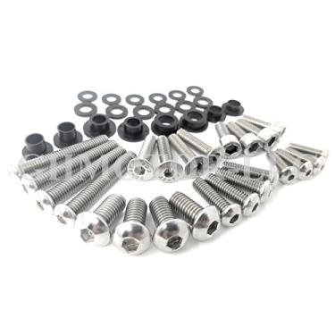 Imagem de GHMotor Kit de parafusos e arruelas parafusos de carenagem Conjunto de parafusos de fixação FEITO NOS EUA para KAWASAKI EX 250R Prata 2008 2009 2010 2011 2012