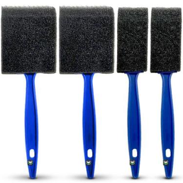 Imagem de Kit 4 Pincéis Espuma Macio Detalhamento Grade Ar Vonixx