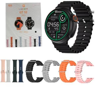 Imagem de Smartwatch Gt10 Redondo Tela Infinita 48mm Chamadas 8 Pulseiras - Laxa
