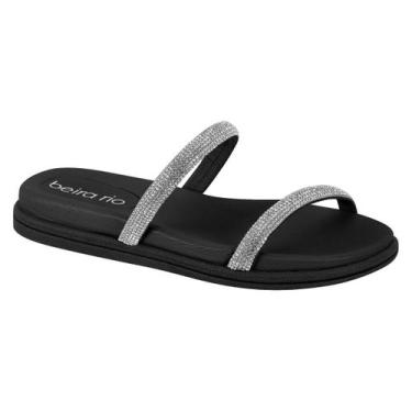 Imagem de Papete beira rio conforto strass 8488.105, Preto cristal, 36