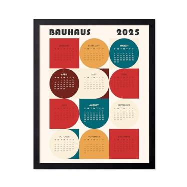 Imagem de Poster Master Impressão de calendário Bauhaus – Pôster 2025 – Arte de papelaria – Design de parede moderno de meados do século – Arte tipográfica – Ótima decoração de escritório, local de trabalho ou