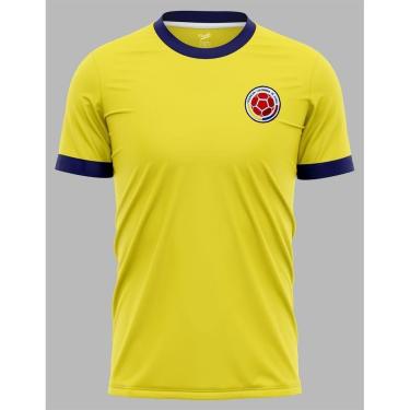 Imagem de Camisa Seleção Colômbia 1983 Algodão Masculina Retrô Bordada-Masculino