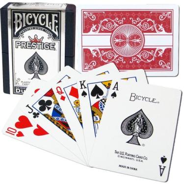 Imagem de Bicycle Cartas de baralho de plástico Prestige (vermelho)
