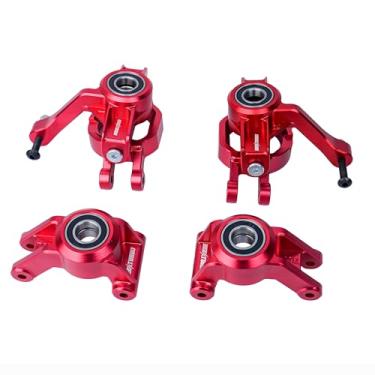 Imagem de BeaxTurbo Racing Upgrade Parts CNC Alu Front Spindle+Rear Wheel hub Carrier+C-Hub for LOSI DBXL-E 2.0 (red)