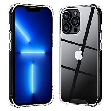Imagem de rooCASE Capa transparente Plexis para iPhone 13 Pro, de 6,1 polegadas, fina e transparente com amortecedor de TPU, vidro cristal, acrílico, resistente a arranhões, à prova de choque