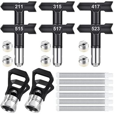 Imagem de Zhengmy 14 Peças de Pontas de Pulverização, Pontas Mal Ventiladas do Pulverizador de Tinta com Pistola de Pintura Mal Ventilada/Proteção e Filtro para Peças de Máquina de Pulverização Mal Ventilada