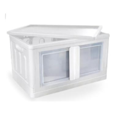 Imagem de Kit 5 Organizadores Armário Dobráveis Branco com Rodinhas