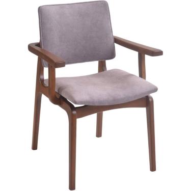 Imagem de Cadeira Berlim Com Braço Madeira Maciça Castanho