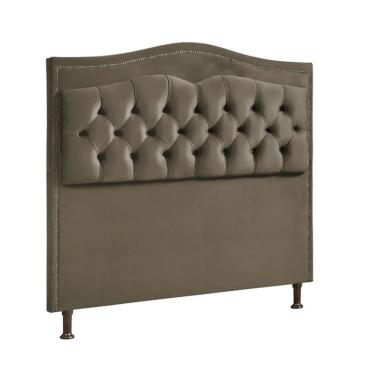 Imagem de Cabeceira Estofada Holanda 1,40 Casal 2.0 Veludo Speciale Home Marrom Castor