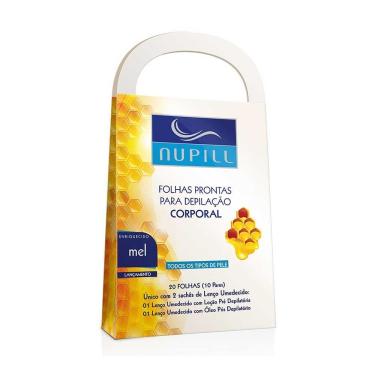 Imagem de Folhas Prontas Para Depilação Corporal Pernas Mel Nupill 20 Folhas