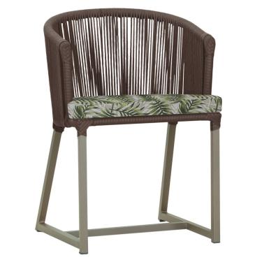 Imagem de Cadeira De Jantar Noronha Alumínio Fendi E5 Trama Original Marrom