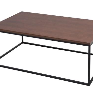 Imagem de Mesa Grande Centro Sala Orleans Estilo Industrial Metal Madeira Preto-chocolate