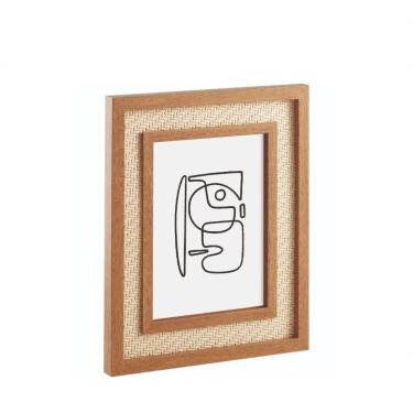 Imagem de Porta-retrato Em Mdf Com Rattan Para Fotos 20x15cm 13296 - Mart
