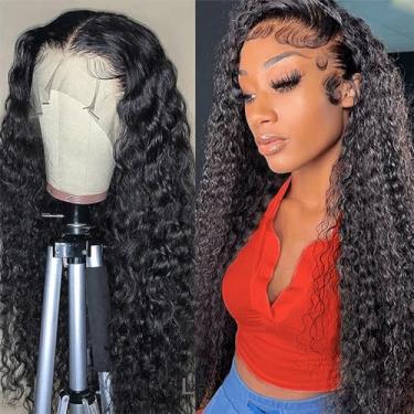 Imagem de ROYAL IMPRESSION Perucas De Renda Frontal Com Ondas Profundas, Cabelo Humano, Densidade 200%, 13X4 Hd, Transparente, Frontal, Cacheada, Sem Cola, Pré-Arrancada Bebê Para Mulheres (18")