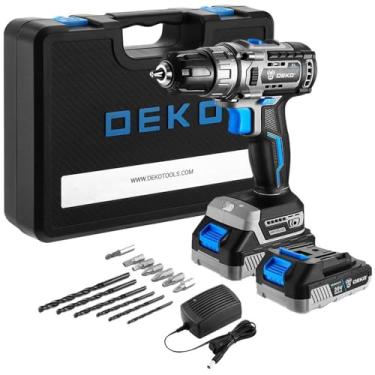 Imagem de Parafusadeira Furadeira Brushless 3/8" Polegadas 20V com 2 Baterias 1,5Ah Lí-Íon Carregador Bivolt e Maleta com Acessórios - Deko