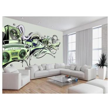 Imagem de Papel De Parede 3D Musica Toca Fita Retrô Tape 3,5M Mus52 - Você Decor