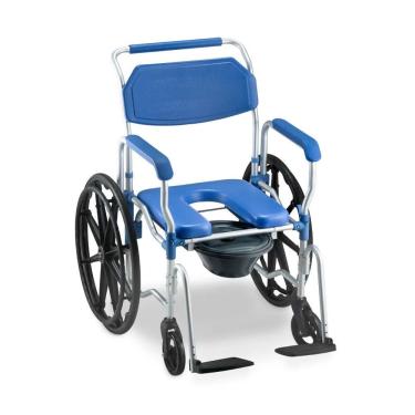 Imagem de Cadeira De Banho D65 Em Alumínio Até 150kg 44 Cm Dellamed Azul