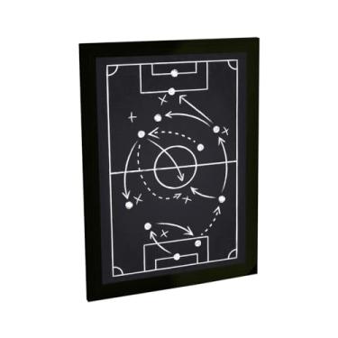 Imagem de Quadro Decorativo Futebol Campo Quadra Ilustração Táticas Decoração Poster Quarto Sala