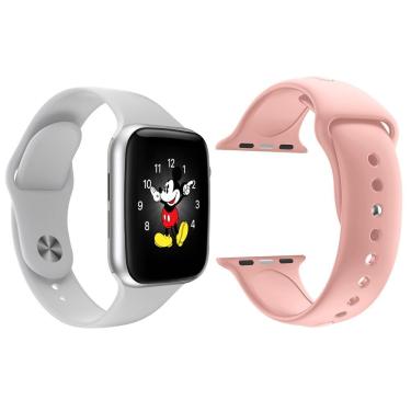 Imagem de Kit 1 Relógio Smartwatch Ld5 Branco + 1 Pulseira Rosa