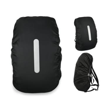 Imagem de YCConcept Capa de chuva impermeável com faixa refletiva capacidade de 70 L e fivela ajustável para caminhadas, acampamento, ciclismo, viagens ao ar livre