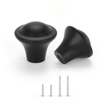 Imagem de Satanga Puxadores de armário de cozinha preto fosco moderno puxadores de gaveta de furo único pacote de 10 ferragens decorativas para puxadores rústicos de cômoda porta de armário antigo móveis de