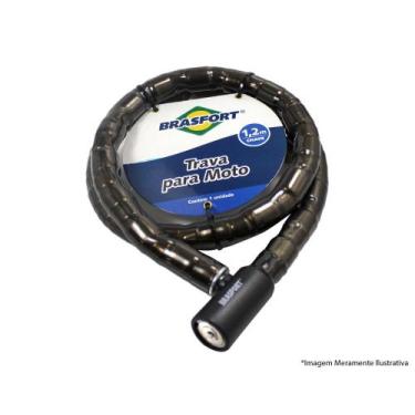Imagem de Cadeado Para Moto Com Chave 22Mm X 1,2M - BRASFORT