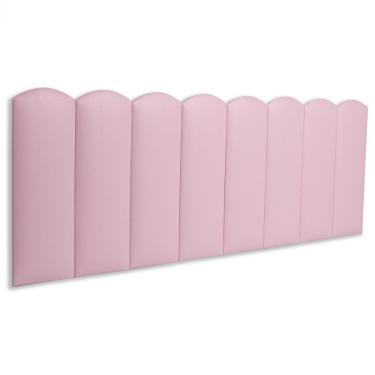 Imagem de Cabeceira Queen Kit 8 Placas Modelo Nuvem - Courino Rosa