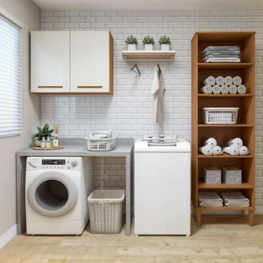Imagem de Lavanderia Modulada 1 Armário Multiuso e Armário Aéreo Belém - Kaiki M