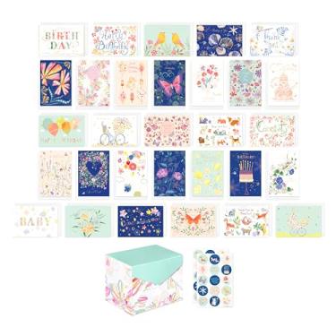 Imagem de American Greetings Pacote de cartão de felicitações de luxo para todas as ocasiões com caixa de armazenamento de lembrança recarregável, envelopes e selos, projetado por Turnowsky