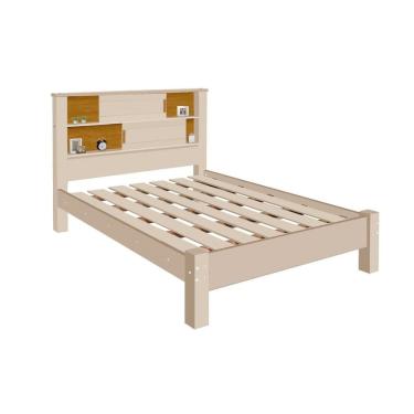 Imagem de Cama Casal Cabeceira com Nichos Veneza Off White/Naturale
