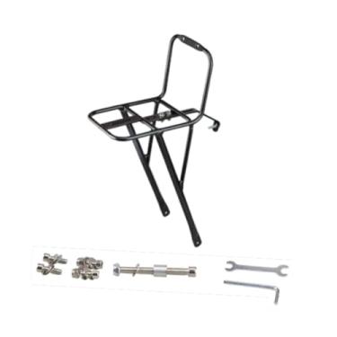 Imagem de simhoa Suporte frontal para bicicleta, bolsa para bagagem, suporte para garfo dianteiro resistente, cesto de carga para compras, bicicleta dobrável