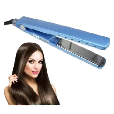 Imagem de Prancha Alisadora de Cabelo Nano Titanium Estary Premiun 450º, Azul, Placas de Cerâmica - Chapinha Modeladora Progressiva Profissional - 110/220V - Ideal para Cuidados Com a Beleza