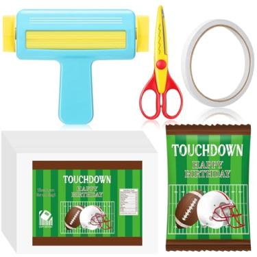 Imagem de Gilprop Crimpador de papel, tesouras de rosca, 30 folhas de papel fino brilhante para jato de tinta, fita dupla face para artesanato, futebol, festa de aniversário, suprimentos para fabricação de