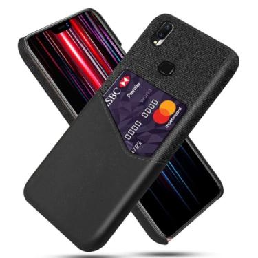 Imagem de Capa para Vivo z1 Lite,Anti-deslizamento,Proteção contra quedas de 360°,Resistência à impressão digital,Tela e caso de couro PU com 1 slot de cartão atrás-Black