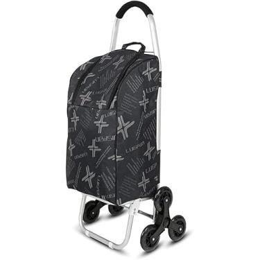 Imagem de Carrinho De Compras Carrinho De Compras Com 6 Rodas De Isolamento De Liga De Alumínio Dobrável Escada De Escalada Carrinho De Compras Carrinho De Compras, B, 45x36x100cm