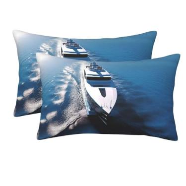 Imagem de Conjunto de 2 fronhas para iate, fronhas de microfibra para cabelo e pele, capas protetoras de cama super macias com zíper oculto, capas de travesseiro de 51 x 76 cm para presente de dormir